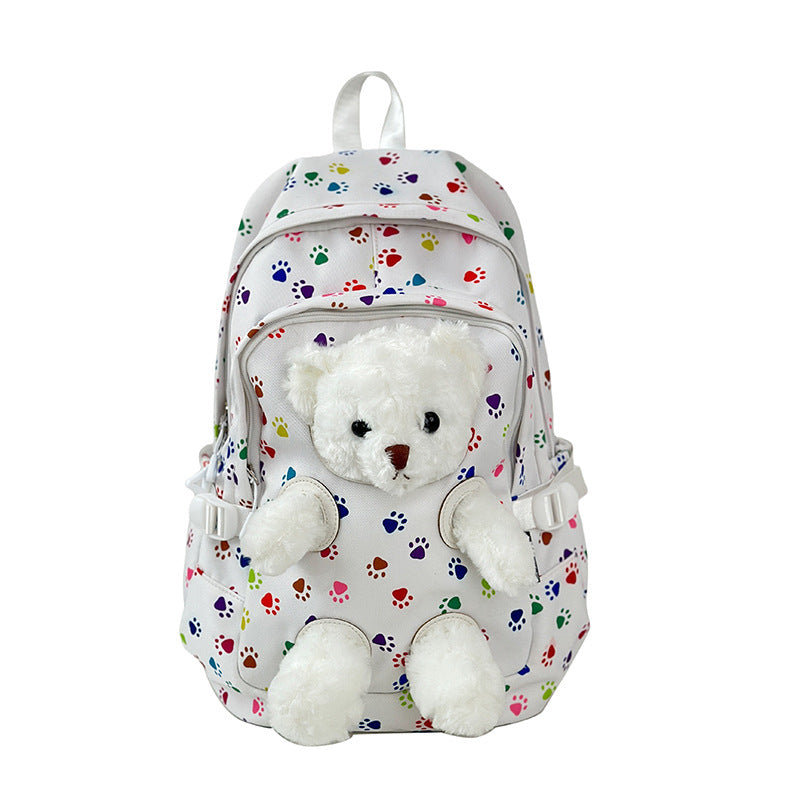 New Korean version cute doll backpack junior high school student schoolbag girls trend cute girl backpack