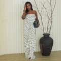 European and american women's clothing  autumn new collection: sweet and fresh bandeau polka dot bodycon maxi dress
