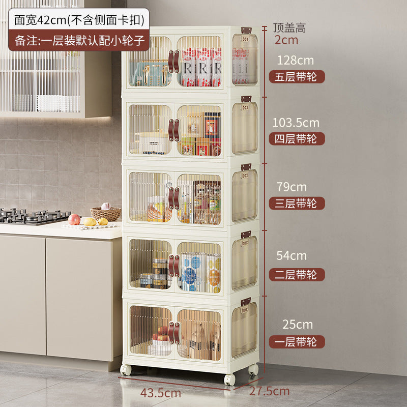 Customized installation-free plastic folding cabinet Baby books Clothing storage cabinet Toy finishing cabinet Children's snack box