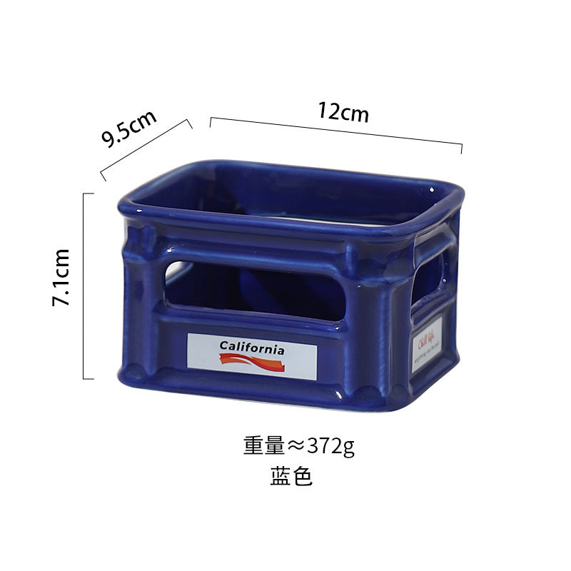 陶瓷薯条碗高颜值网红爆米花零食碗创意小吃筐家用水果碗造型碗篮