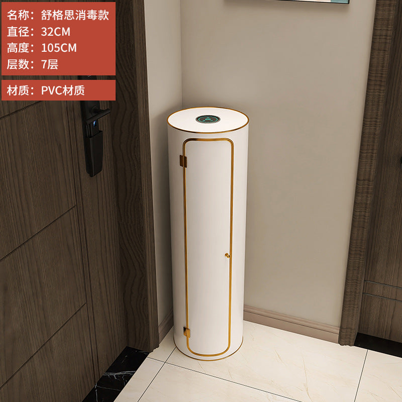 Rotating shoe cabinet household door 2025 new entry entrance entrance steel round multi-layer disinfection shoe rack