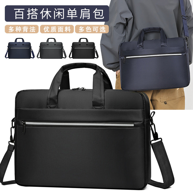 New laptop bag, liner bag, reflective strip, large-capacity compartment, handbag, one-shoulder messenger briefcase, male