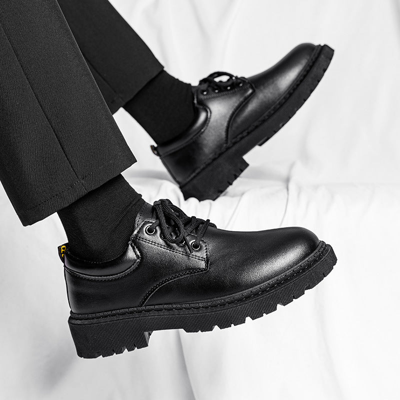 Men's business formal dress shoes for work, casual leather shoes, teenagers, wedding groomsmen, black work boots, martin boots for men