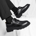 Men's business formal dress shoes for work, casual leather shoes, teenagers, wedding groomsmen, black work boots, martin boots for men