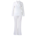 D601 european and american style women's fashion two-piece set: chic tie-up blazer and pants - new autumn/winter  collection