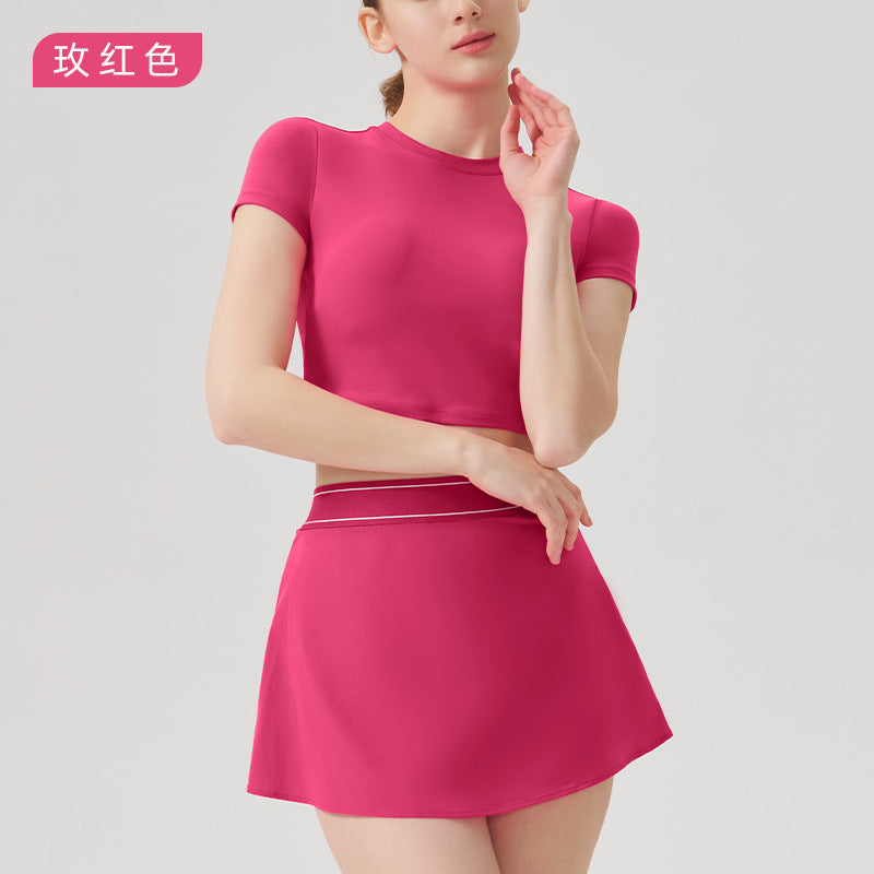 new arrivalcasual sports intimatesfashion tape tennis skirt suit running sports yoga suit fitness suit