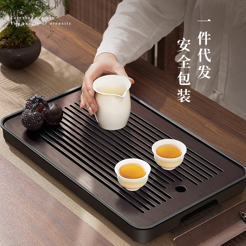 Tea tray, small tea table, one piece, dry soaking table, drain tray, tea sea, kung fu tea set, tea tray, tea table, bamboo portable