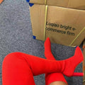 Autumn winter pointed toe thick heel knitting over-the-knee boots women's fashion cross-border exportplus size elastic wool socks boots