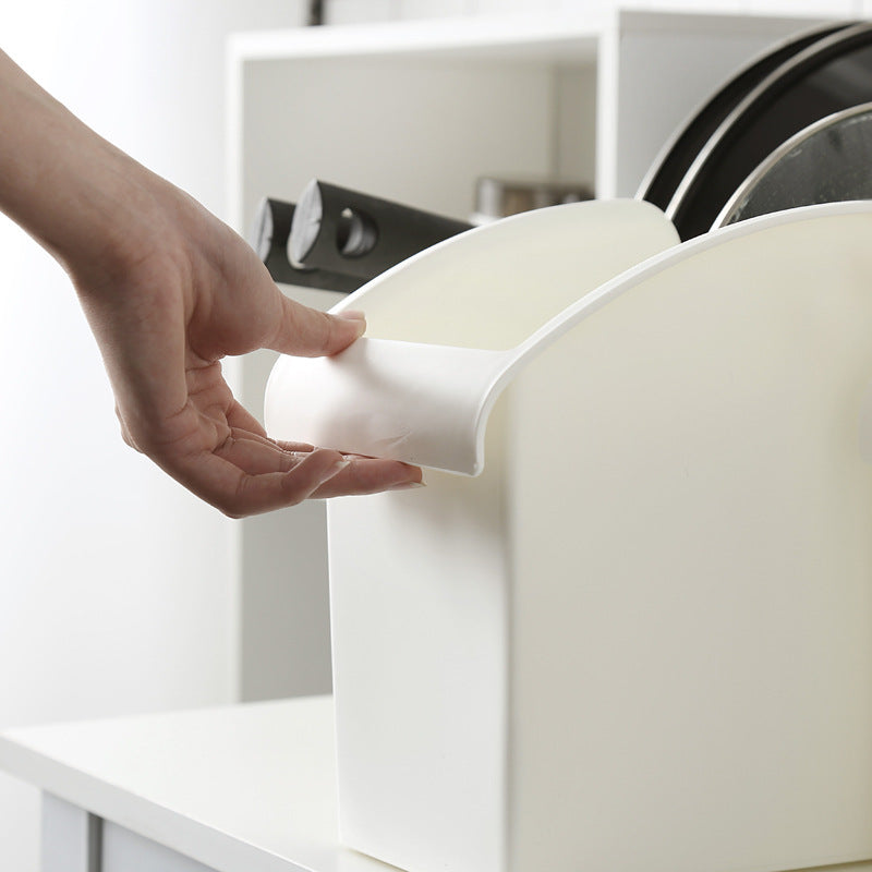 Kitchen with pulley lid rack storage rack plastic pot storage rack storage box storage rack 66128