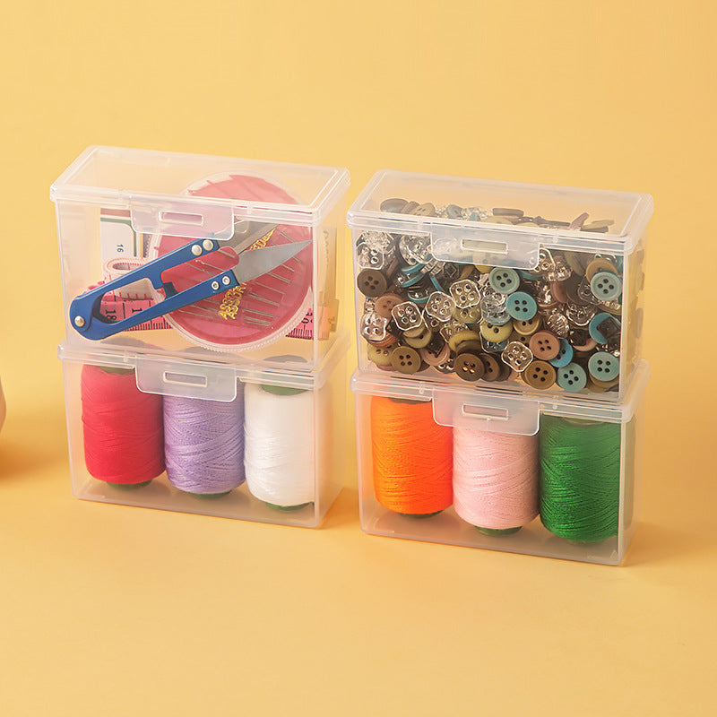 needle and thread plastic transparent storage box with lid drawer can be stacked needle box household mirror cabinet desktop storage box wholesale