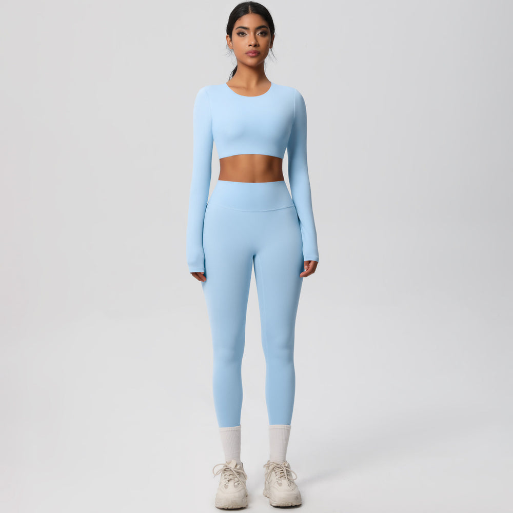 New european and american style fleece-lined yoga set - cloud-like, quick-drying activewear for women's outdoor running and fitness