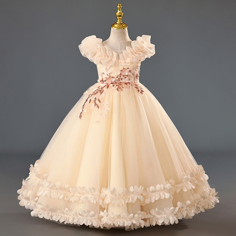 in stockgirl dress princess dress flower children's dress wedding dress evening dress catwalk gauze skirt kids 61 costumes