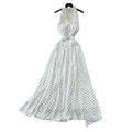 French halter polka dot pure desire backless dress women's summer v neck waist elegant vacation style elegant long skirt