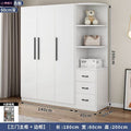 Solid wood wardrobe for home bedroom, kids' storage, double door cabinet, budget-friendly rental apartment, creative large closet