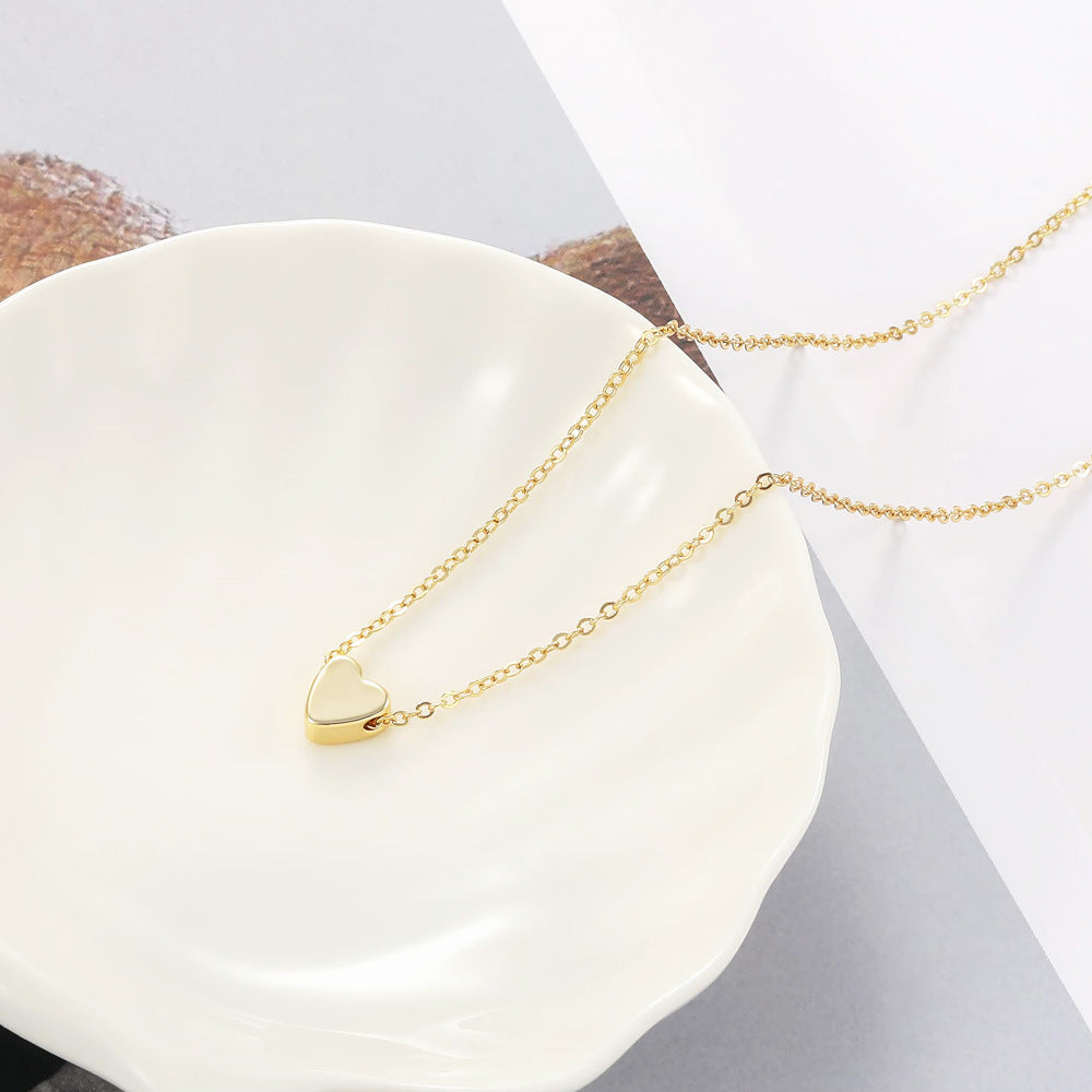 2024 amazon foreign trade new product minimalist inflatable heart pendant necklace - versatile commute style jewelry for women