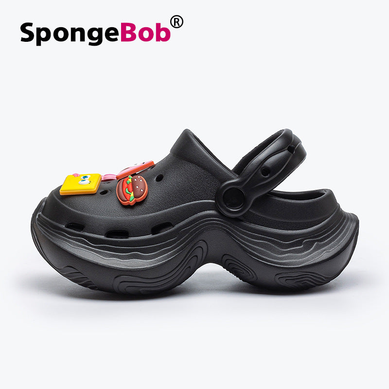 Spongebob squarepants platform clogs - women's 2025 new summer collection - outdoor, non-slip, beach sandals, height-increasing slides