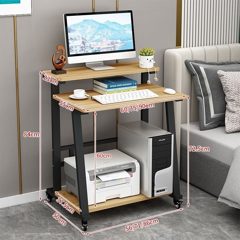 Double-layer desktop computer desk simple small for home mini movable desk bedroom single small apartment computer table