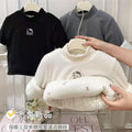 Autumn/winter girls' three-layer quilted padded coat, thickened warm cotton jacket, trendy and stylish top for baby girls, children's clothing, kids' apparel