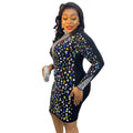 supply customclassy rhinestone fashion african sexy silm performance costume dress short skirt