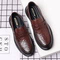 Casual leather shoes for men spring live broadcast british business formal wear hand-grabbed pattern soft leather soft bottom slip-on men's leather shoes