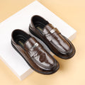 Men's genuine leather shoes - new trendy fashion business dress shoes - summer slip-on loafers - casual leather shoes