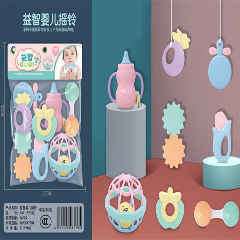 Cross-border Export South East Asia Baby Rattle Hand Rattle Bag Newborn Baby Toys Teeth Chewing Glue Rattle Gifts
