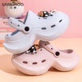 2025new arrivalthick sole goddess nightclub high heels clogs summerheight increaser toe beach sandals women's slippers