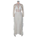 Source factory  summer new european and american style women's sexy tassel knit beach dress set -  hot seller