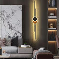 Minimalist long living room grille background wall ambient light zhongshan casual modern creative study bedroom bedside wall lamp