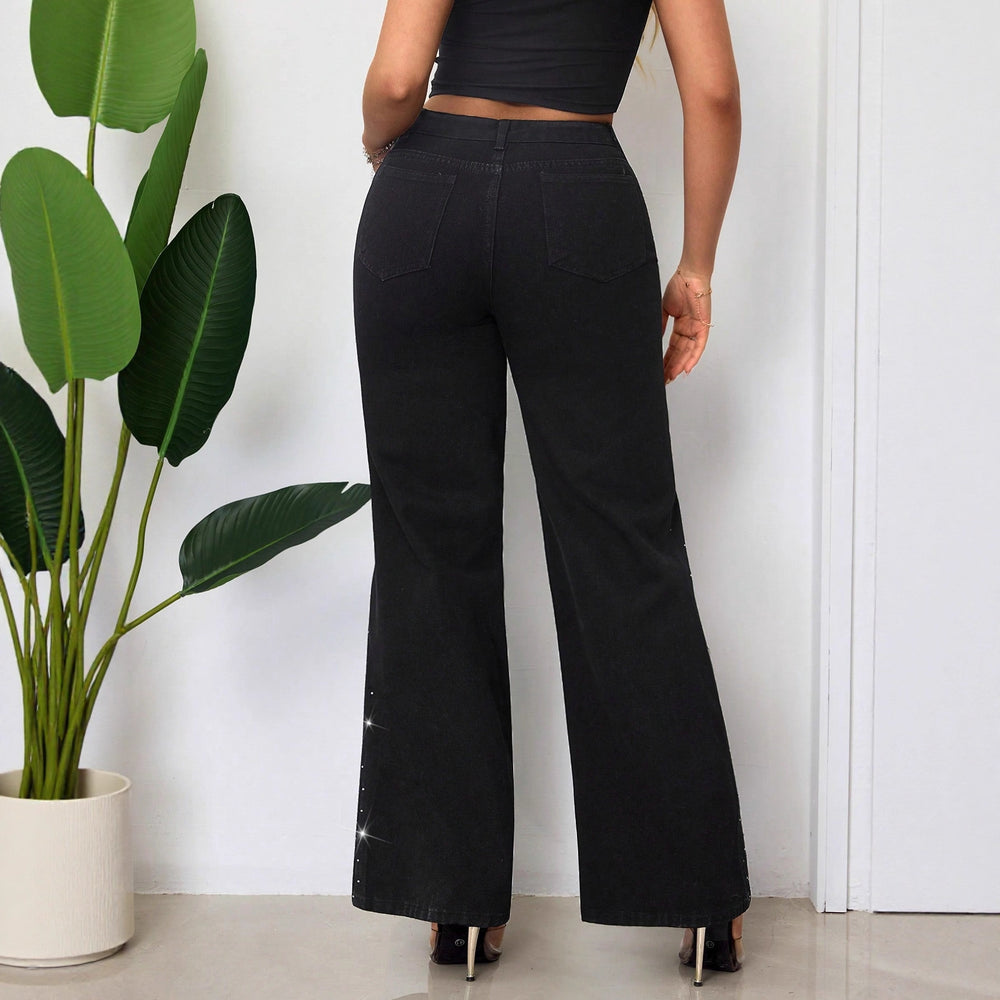 Pre-sale-65965# cross-border fashion  women's street loose slimming look wide leg trendy denim pants