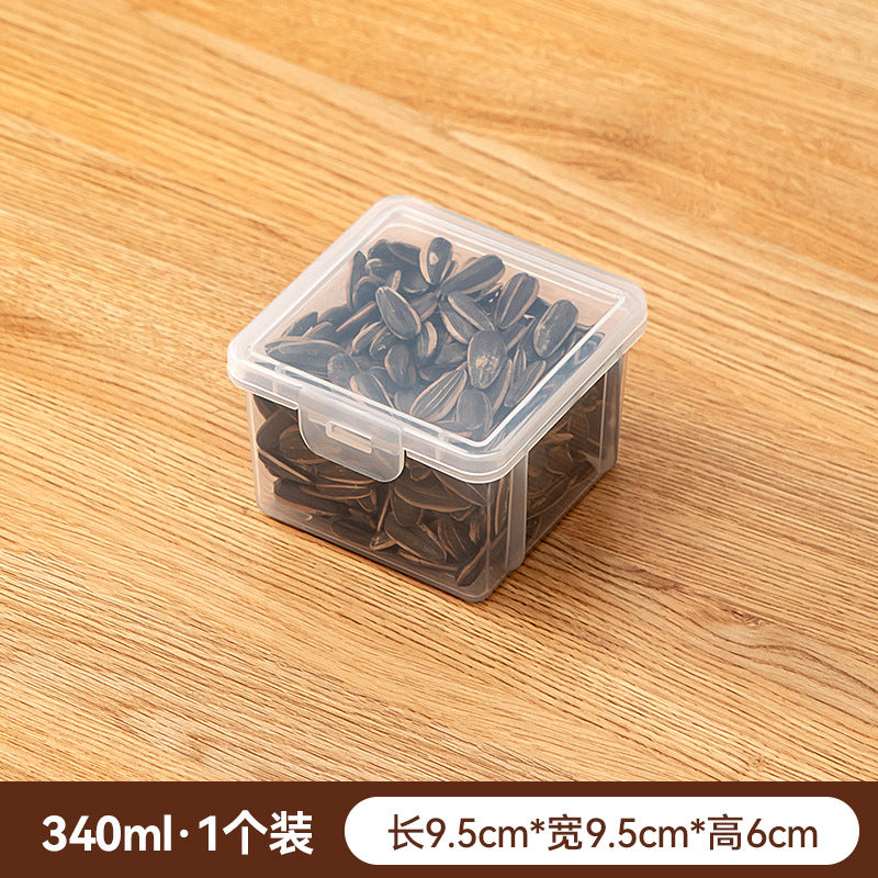 Desktop square clamshell storage box Plastic crisper Food grade nut snack storage box Sealed storage box