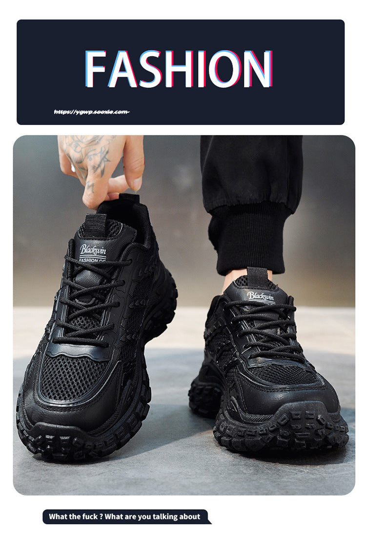Live stream: 2025 new men's black athletic & casual shoes - waterproof, slip-resistant, durable, and suitable for work & labor protection