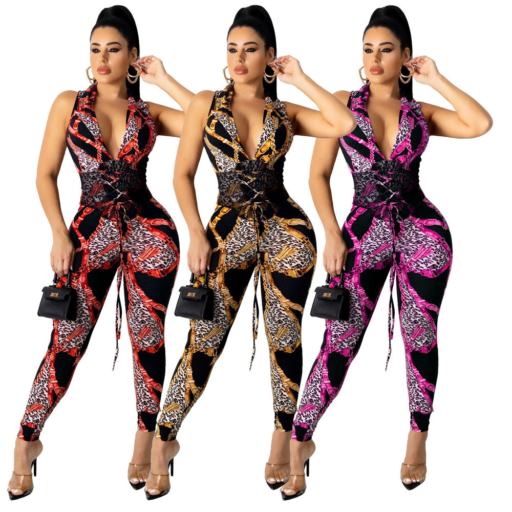 European and american fashion chain women's casual pants - hot selling on , dunhuang, , and  - tie-waist jumpsuit