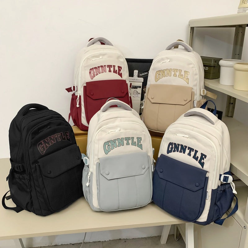 New lightweight american retro style backpack for middle school, high school, and college students - large capacity, multifunctional, wholesale