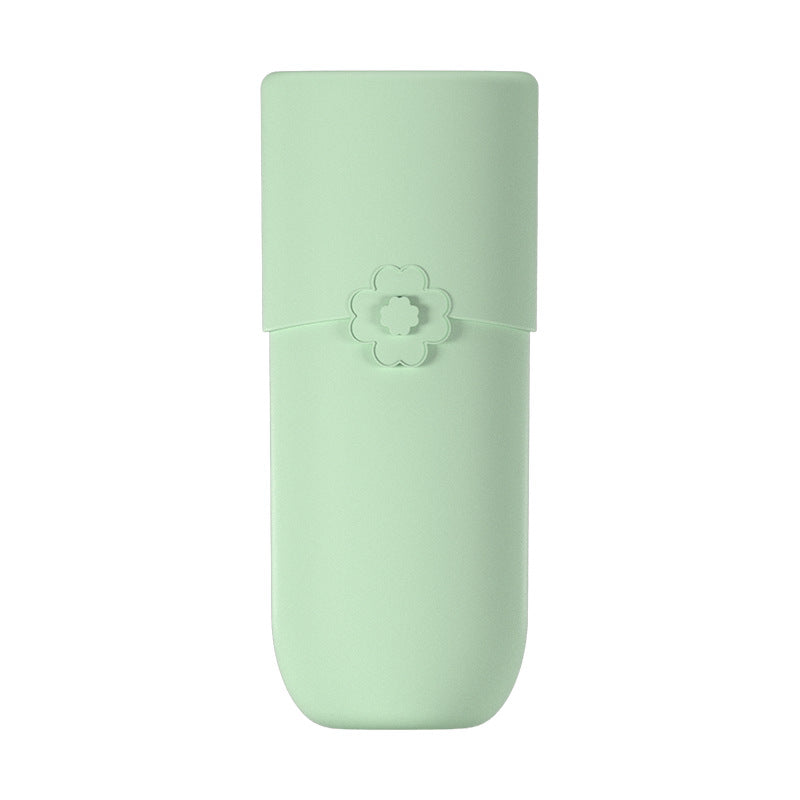 Japanese-style portable travel toothbrush box, silicone washing cup with lid, toothpaste tooth holder, tooth set storage box, mouthwash cup.