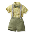 Kids' short-sleeve shirt summer new arrival birthday outfit korean style boys' set overalls children's clothing set