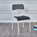 Modern minimalist plastic chair with backrest, portable and stackable dining chair for food stalls, hollow-out design for office reception and negotiation