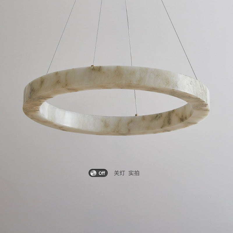 Spanish imitation marble main living room chandelier accessible luxury designer house ring-shaped elegant high-end model room circle