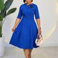 D3377 cross-border african trade  summer new arrival: elegant and slim-fitting five-sleeve foreign trade dress