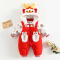 Baby winter thickened clothes red romper festive new year outfit infant toddler new stylish super cute bodysuit trendy