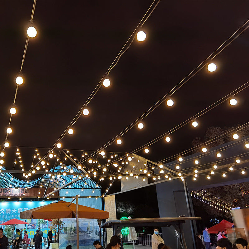 Waterproof G50 round ball light Solar light string light Outdoor light string LED Chinese New Year courtyard street camping decorative light