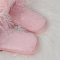 Slippers long hair fall and winter women open toe k-stylefashionbows fur one-line drag artificial fur wooden floor artificial fur
