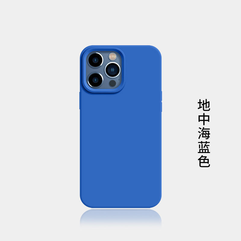 Suitable for iphone16pro liquid silicone mobile phone case new arrival apple 15 large hole all-inclusive 2 pure color protective cover soft