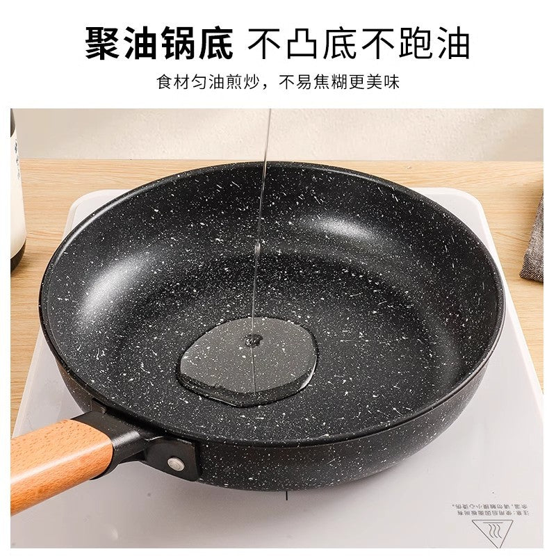 new arrival korean style medical stone non-stick frying pan for home stove neutral stone color omelette steak frying pan flats pan
