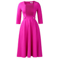 D3353export women's clothing fashionfashion square collar pure color pleatedfashionplus sizehigh waist africandress