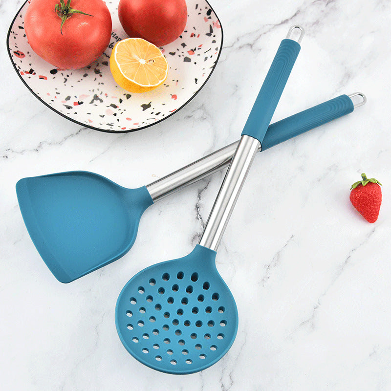 Food grade silicone spatula set High temperature resistant non-stick pan Special spatula Silicone kitchen utensils Spoon Leaky spatula Colander