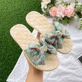 Summer new women's fashionable sweet bowknot flip-flops - comfortable, non-slip sandals for home, outings, and the beach