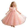 Girls' formal dresses french satin flower girl wedding dresses runway piano performance outfits children's princess dresses tulle in stock