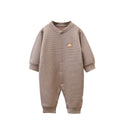 Newborn baby german velvet romper - striped bodysuit, seamless crawling suit, autumn/winter warm sleepwear for infants