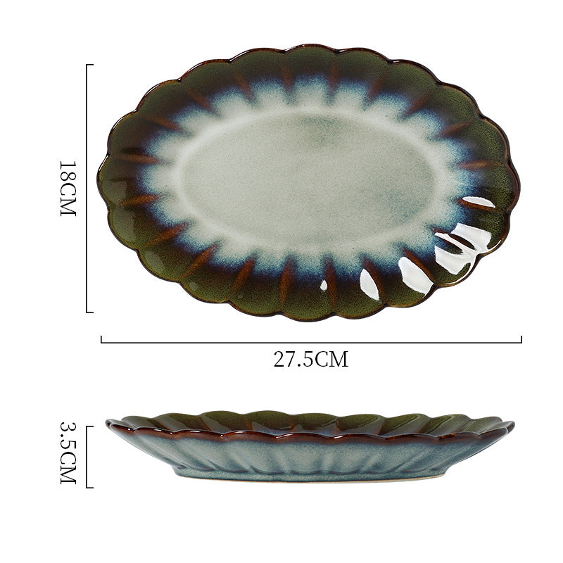 Japanese style ceramic bowls, plates, household high-looking rice bowls, soup bowls, dish sets, ins kiln turned into retro